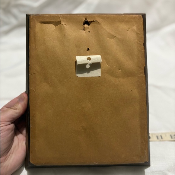 Vintage Crewel Handcrafted Pink Strawberry Art in Wooden Frame - Picture 4 of 4